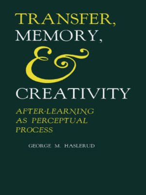 cover image of Transfer, Memory, and Creativity